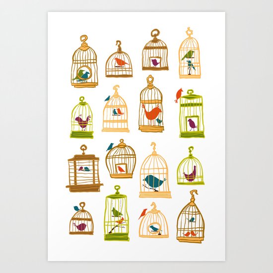 Bird Cages Art Print