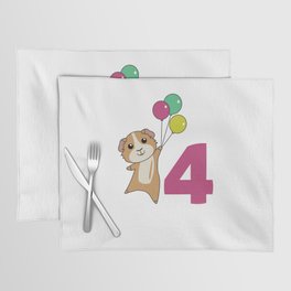 Guinea Pig Fourth Birthday Balloons Placemat