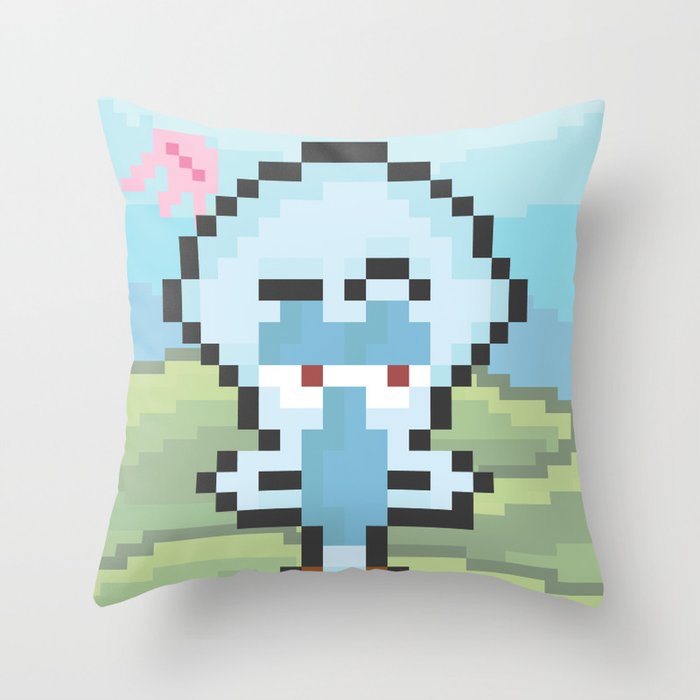 Squidward Pixels Throw Pillow