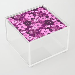 Pink Monochrome Floral Acrylic Box