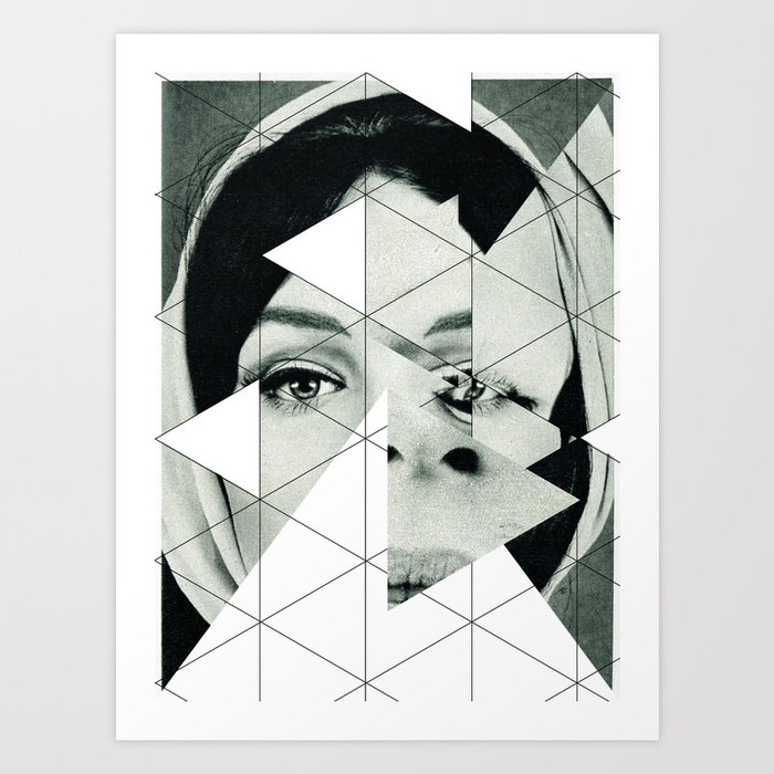 Frau mit Dreieck 3 Art Print