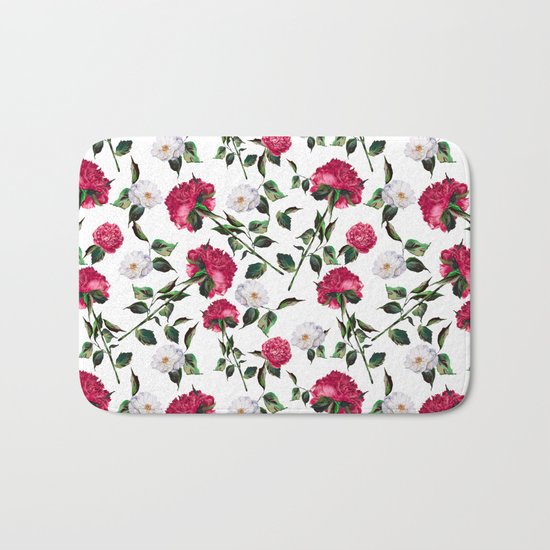 Summer Floral Pattern Bath Mat