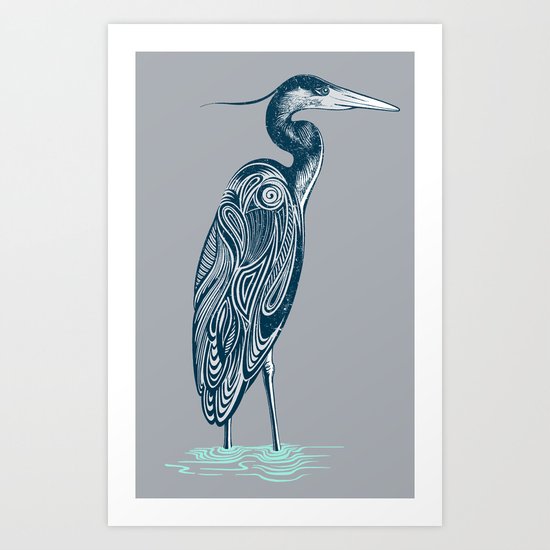 Bewitching blue heron Art Print