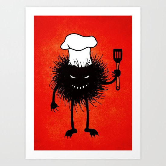 Evil Bug Chef Loves To Cook Art Print