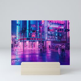 Neon Rain in Tokyo Mini Art Print