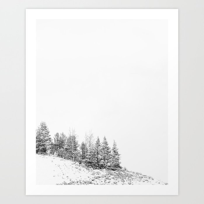 Winter Minimalist Snowy Landscape Art Print