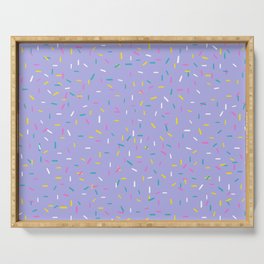 Colorful Sprinkles Small-Scale Pattern on Lavender Background  Serving Tray