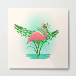 Flamingo palms Metal Print
