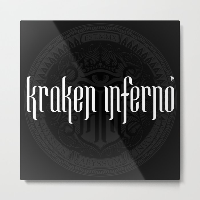 Kraken Inferno Logotype & Emblem Metal Print