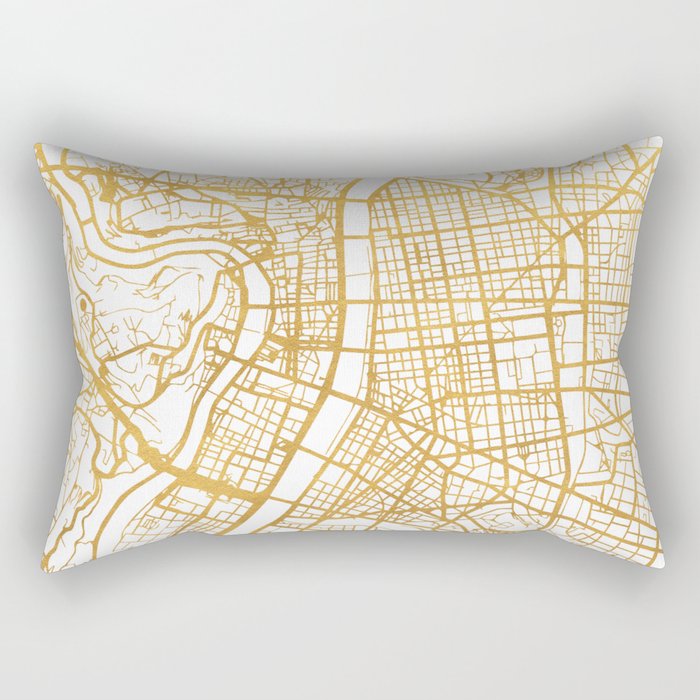 LYON FRANCE CITY STREET MAP ART Rectangular Pillow