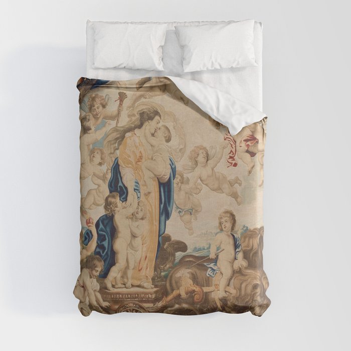 Antique 17th Century 'Triumph of Divine Love' Tapestry by Rubens Duvet Cover