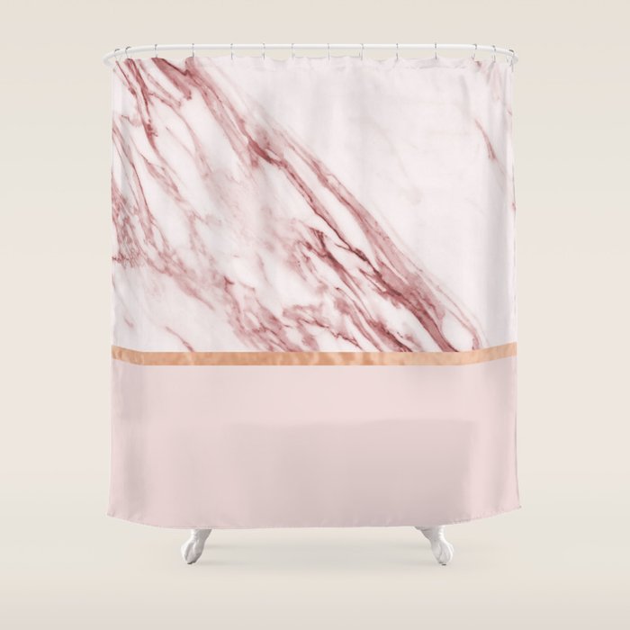 Alabaster rosa & rose gold on blush Shower Curtain by marbleco Society6
