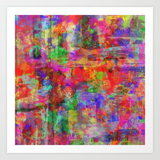 Vibrant Chaos - Mixed Colour Abstract Art Print