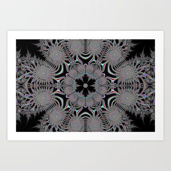 Coloured Snowflake Art Print