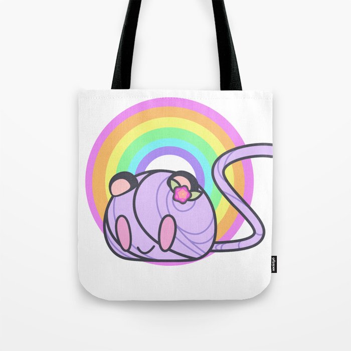 Lavender and Rainbow Knit Kin Tote Bag
