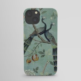A Teal of Two Birds Chinoiserie iPhone Case