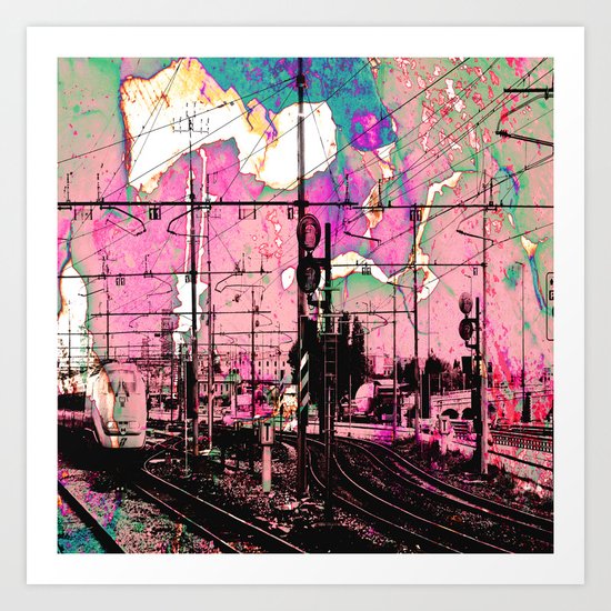All About the Journey, Abstract Grunge Train Art Print