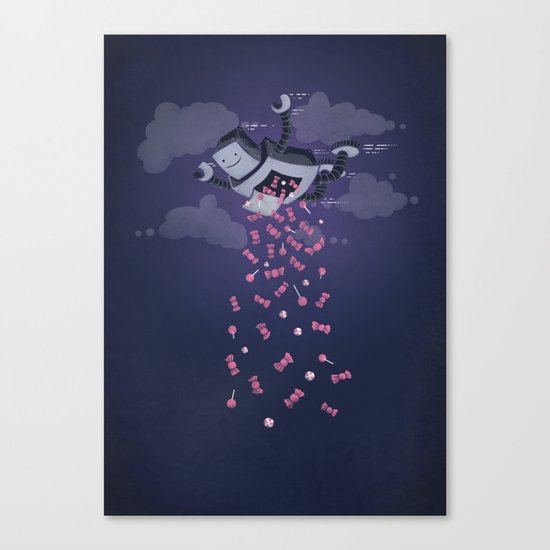 Oh, Happy Day! (on blue) Canvas Print