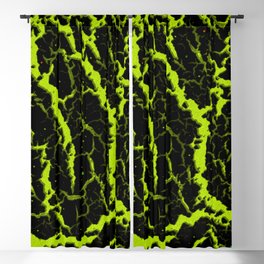 Cracked Space Lava - Lime Yellow Blackout Curtain