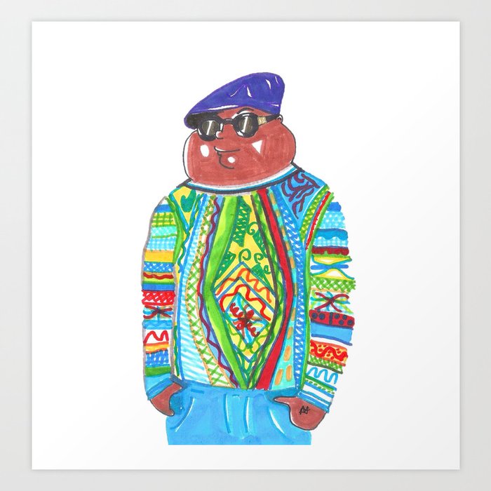 Biggie aka Cleveland Wearing Coogi Art Print by Manuelyd Society6
