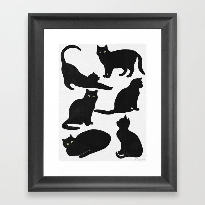 Black Cats Framed Art Print