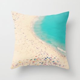 Ocean Print - Aerial Beach Photography - Sea Photo - Aerial Beach Wall Decor by Ingrid Beddoes Throw Pillow