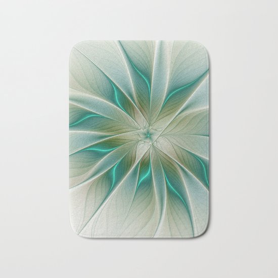 Floral Lights, Abstract Fractal Art Bath Mat