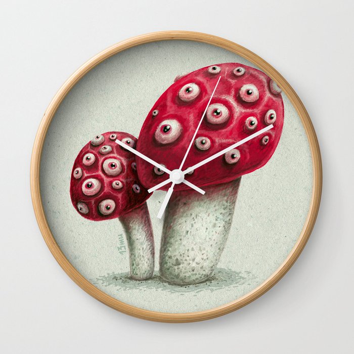 Mushroom Amanita Wall Clock
