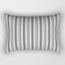 [ Thumbnail: Dim Grey & Light Gray Colored Stripes Pattern Rectangular Pillow ]