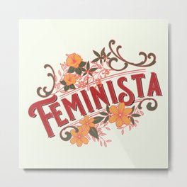 Feminista Floral 3 Metal Print