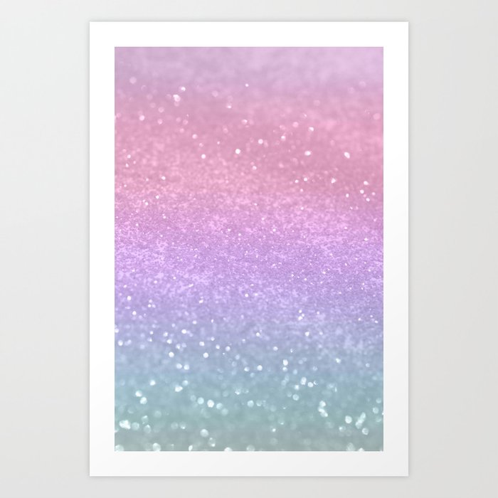 Unicorn Princess Glitter #1 (Faux Glitter) #pastel #decor #art #society6 Art Print