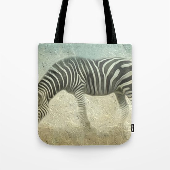 Zebra grazing Tote Bag