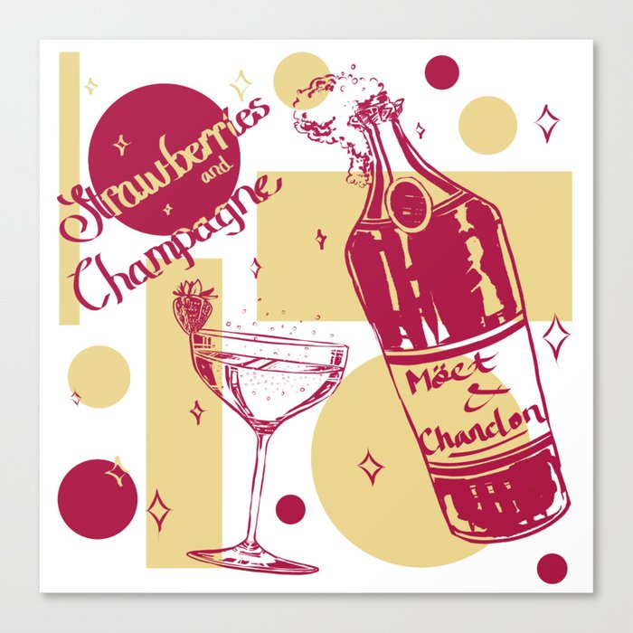 Strawberry Champagne Canvas Print