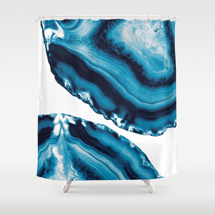 Blue Agate #3 #gem #decor #art #society6 Shower Curtain