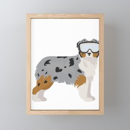 Aussie wearing snow goggles Framed Mini Art Print