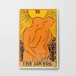 Gay Lovers Tarot Metal Print