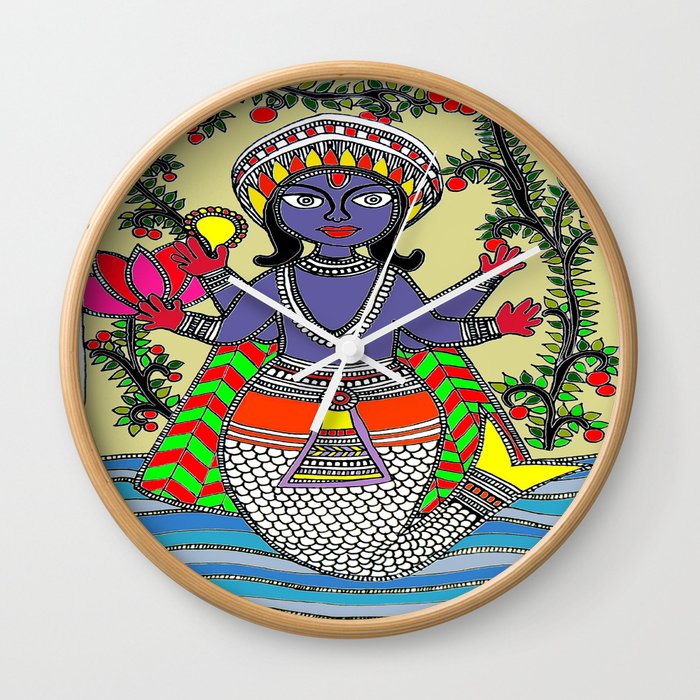 Matsya Avatar of the Hindu God Vishnu Wall Clock