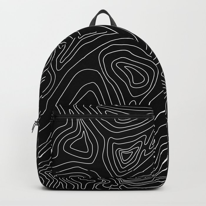 Ocean depth map - black Backpack