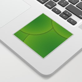 Green Color Gradient Circle Line Art  Design Sticker