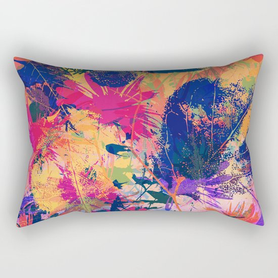 Colorful abstract leaves 2 Rectangular Pillow