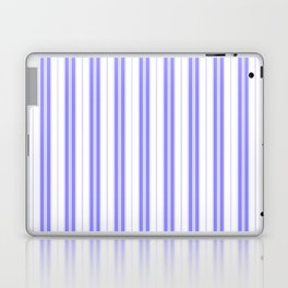 Royal Blue and White Vertical Vintage American Country Cabin Ticking Stripe Laptop Skin