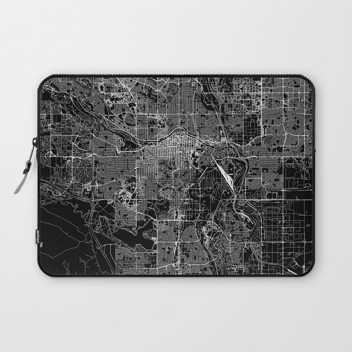 Calgary Black Map Laptop Sleeve