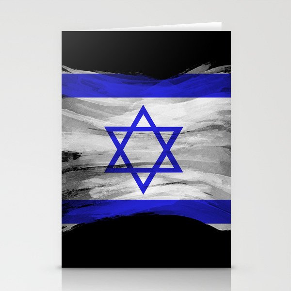 Israel flag brush stroke, national flag Stationery Cards