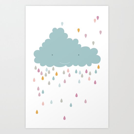 happy cloud Art Print