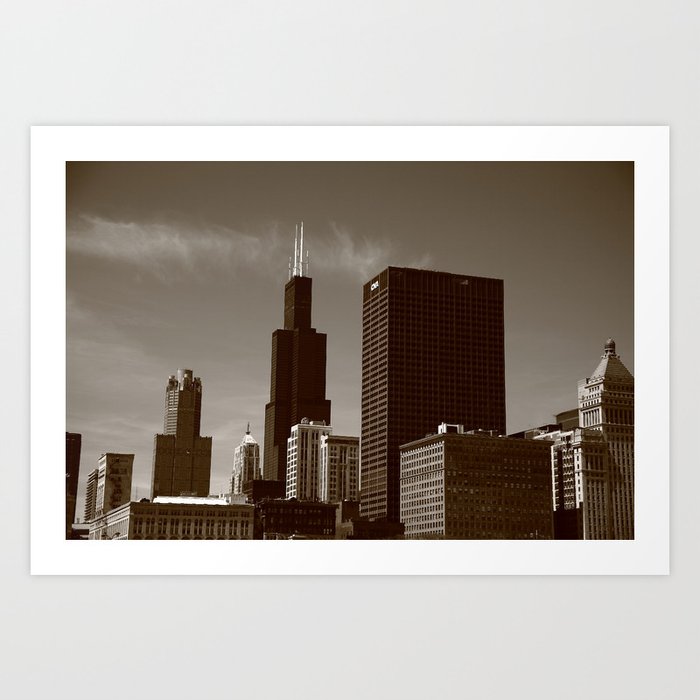 Chicago Skyline 2010 #3 Sepia Art Print