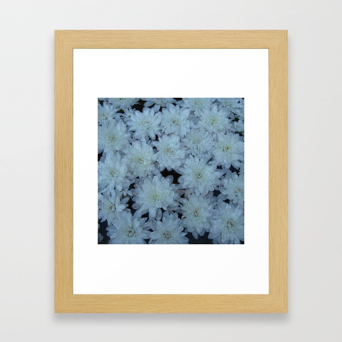 White flowers Framed Art Print