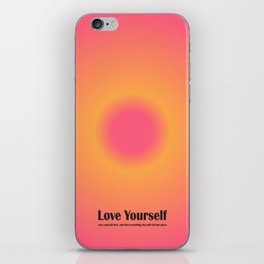 Love Yourself, Retro Meditation Gradient iPhone Skin