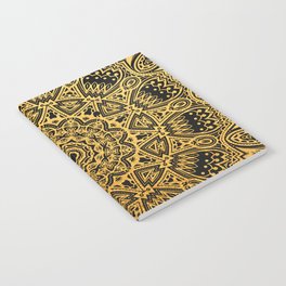 Mandala Black and Gold Art Pattern Notebook