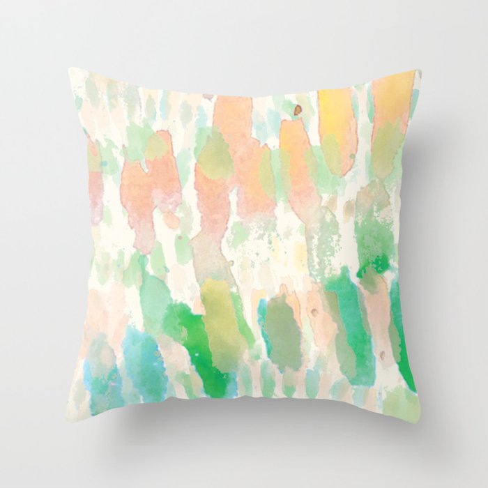 "FLOW" Watercolor Pattern Throw Pillow