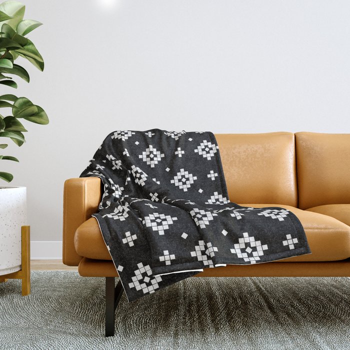 Black and white tribal blanket on sale